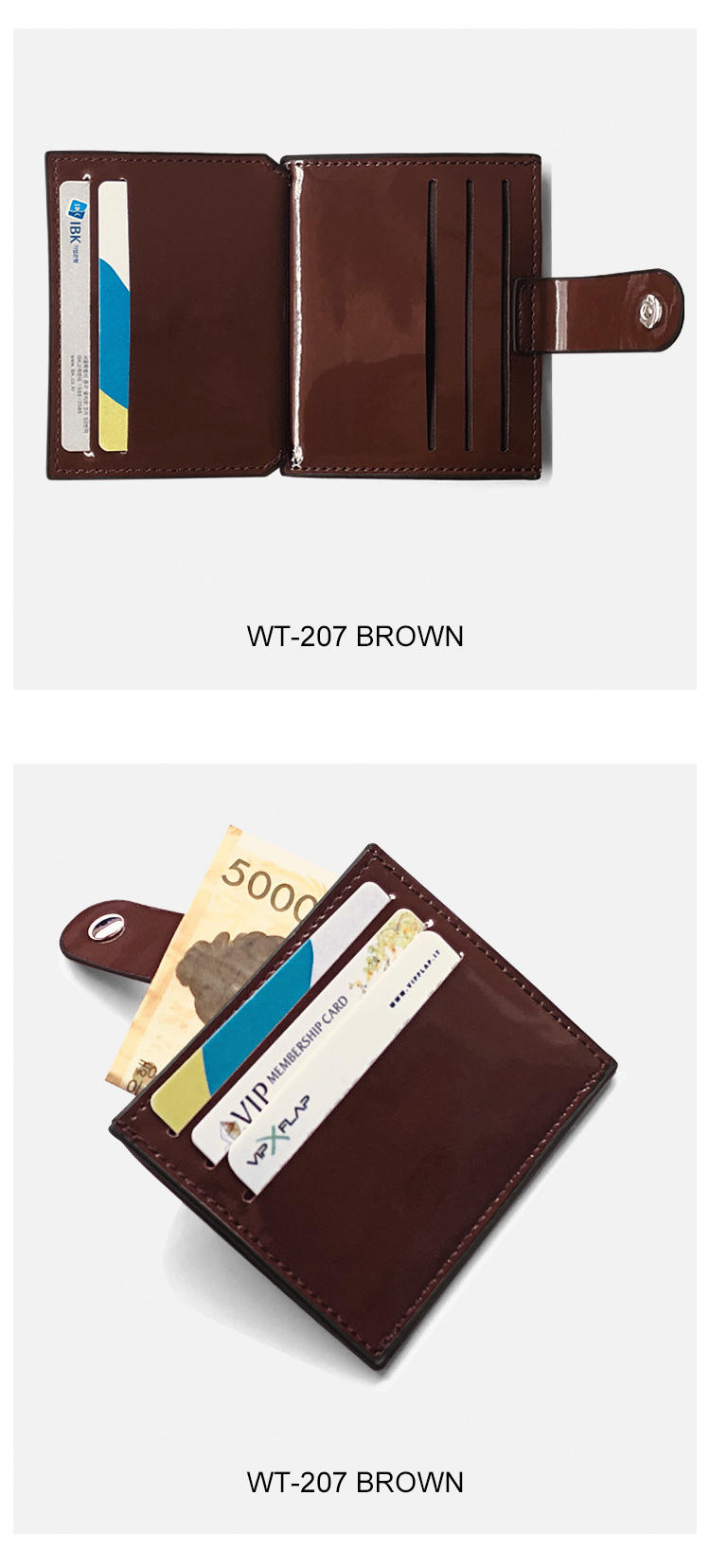 22g Weight Buckle Closure Type Pu Leather Material Solid Color Pattern Unisex Gender Black Color Thin Section Pu Laser Card Package Ladies Card Holder Fashion Coin Purse Business Card Holder Card Holder Bright Leather Card Holder Wholesale Nihaojewelry 5