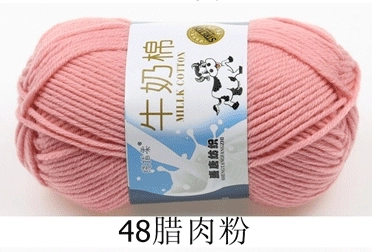 Пряжа Milk Cotton — моток 5-слойная средней крупности, 50 г, доступно 91 цвета