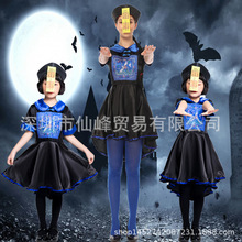 万圣节亲子装 清朝僵尸服 恐怖古装cosplay女僵尸女孩服装演出服
