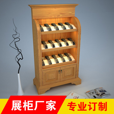 皮带展示柜木纹含灯展架皮具店小展柜厂家订做定制设计腰带陈列柜|ru