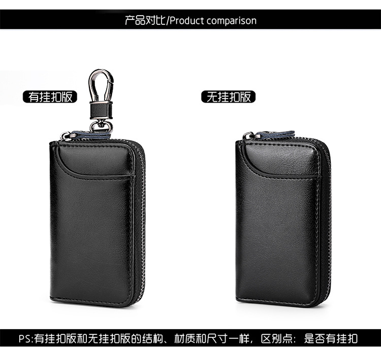 Large-capacity Zipper Car Key Case Waist Leather Card Case Multifunctional Fashion Key Chain display picture 26