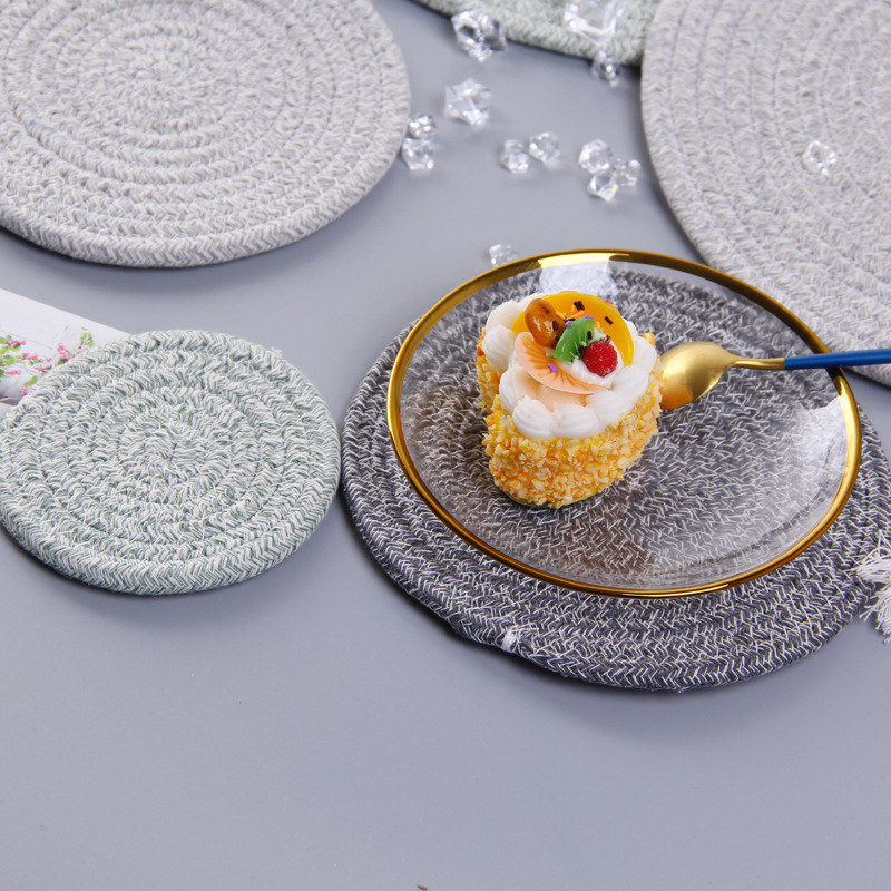 50g Weight Placemat Kitchen and drinking utensils Daily Occasion Fashion Solid Color Cotton Placemat