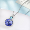 Fashionable import crystal pendant, necklace, European style, silver 925 sample