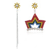 Fashionable asymmetrical universal trend long earrings, suitable for import, European style