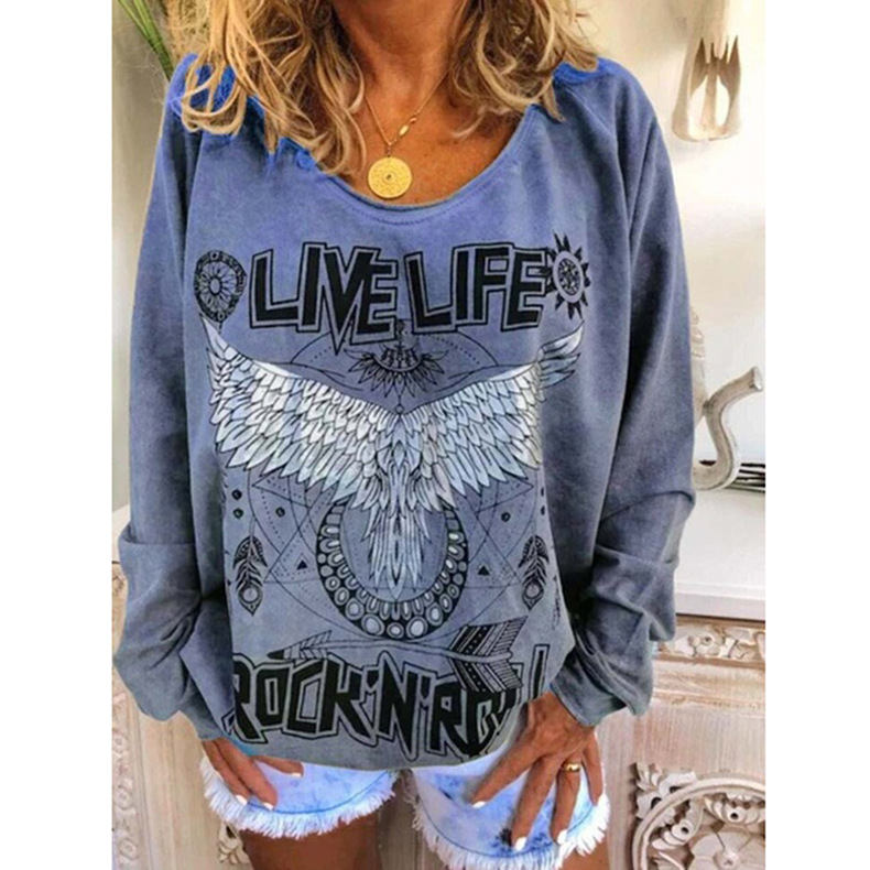 autumn and winter new style loose round neck printed sweatshirt NSZH28770