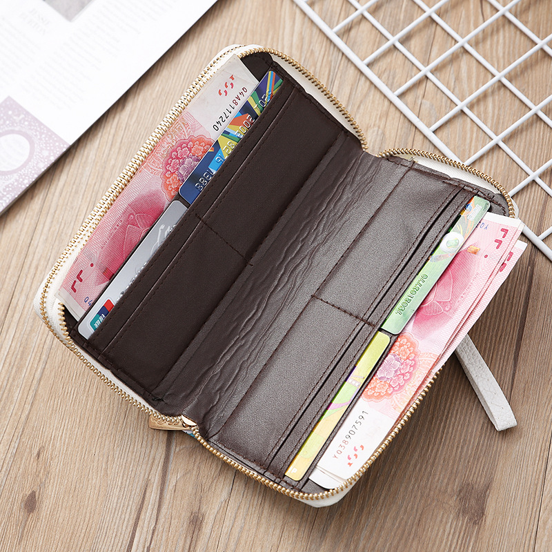 All Seasons Season Women'S Gender Women's Cactus Leaf Flower Pu Leather Zipper Wallets