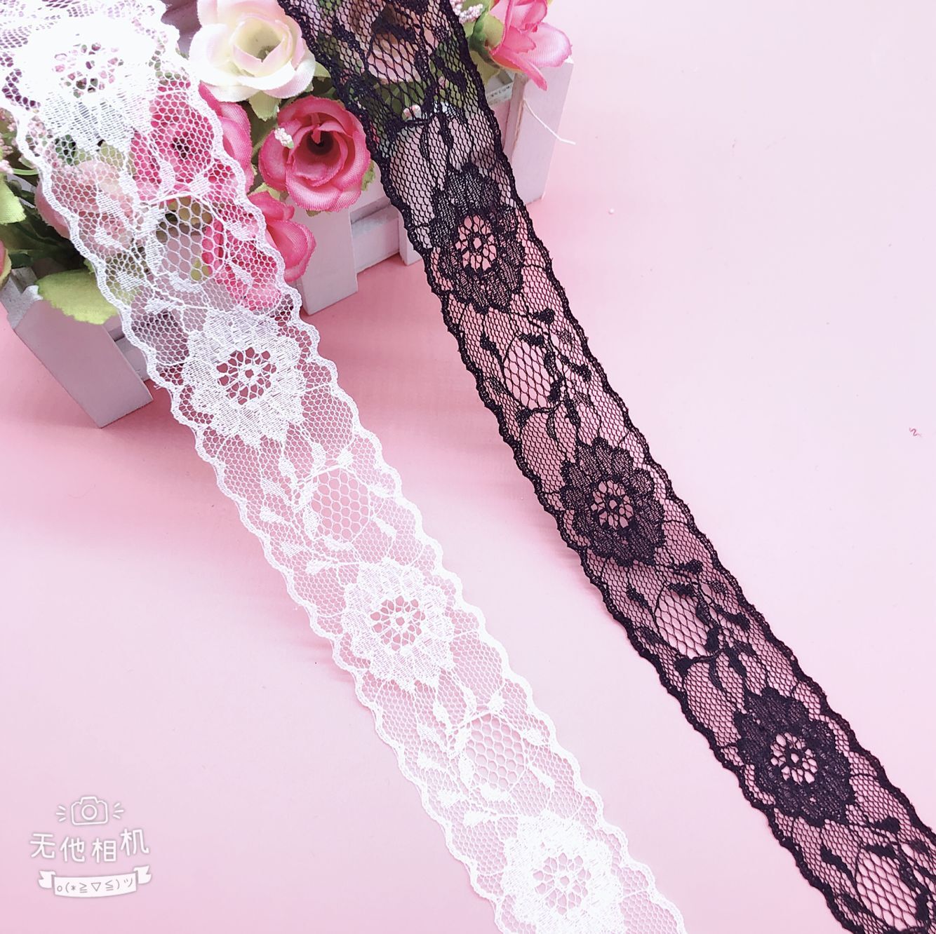 义乌无弹蕾丝花边928宽度3.8cm服装饰品辅料锦纶丝蕾丝边现货供应