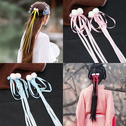 chinese hanfu hair accessory for girls Children hair ball hairpin