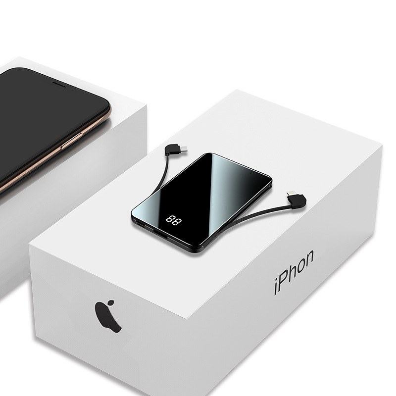 With portable battery new pattern gift factory customized 20000M Mirror digital display move source Fast charging