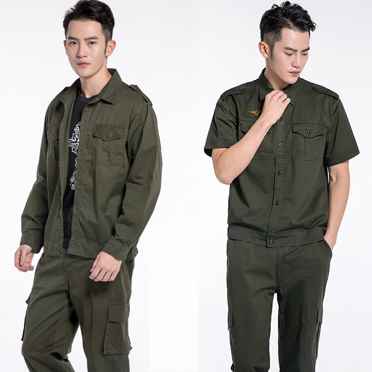 夏季长袖纯棉电工服电焊劳保工作服套装男薄款工装迷彩服定制批发|ms