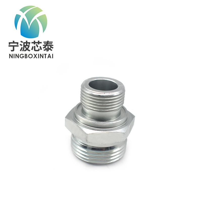 液压软管接头三件套 扣压软管接头 液压过渡接头，不锈钢液压接头