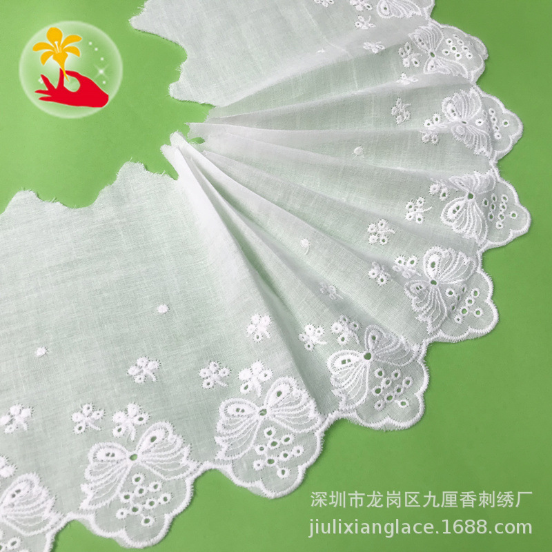厂家现货纯棉线蕾丝花边棉布镂空花边窗帘装饰服装辅料批发15cm
