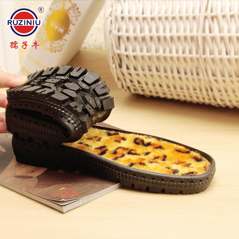 Ruziniu подошва оптом ПВХ подошва Нескользящие износостойкие армейские ботинки с плюшевым низом и раздельным теплым низом