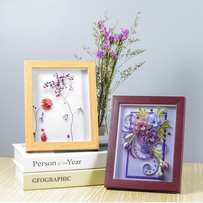 厂家直销立体实木相框中空衍纸专用画框6寸7寸创意木制相框包邮|ru