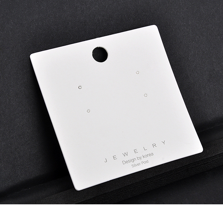 100g Weight Solid Color Pattern White Color Earring Card Paper New Jewelry Packaging Pvc Card Wholesale 无