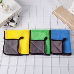 Car Towel Absorbent Thick Double-Sided Coral Fleece Cleaning Cloth Superfine Fiber Car Wash No Shedding Cleaning Fabric