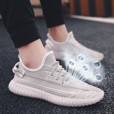 2019新款天使爆款反光椰子飞织果冻底透气运动鞋男批发代发