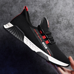 夏季新款小白鞋男士透气运动鞋内增高单鞋飞织休闲鞋厂家一件代发