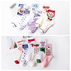 韓國東大門ulzzang果汁系列高筒潮襪全棉女襪高幫襪子女士中筒襪