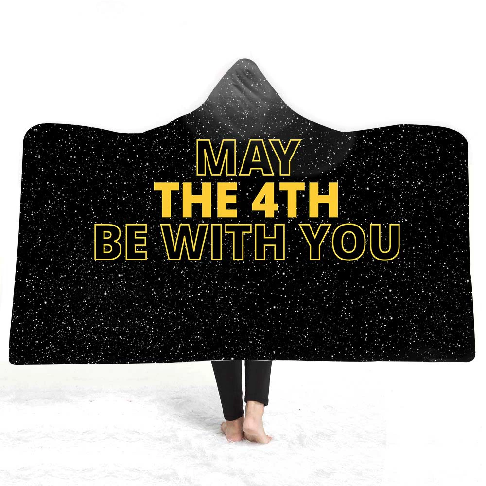 Трансграничное зимнее арктическое Флисовое одеяло с капюшоном Одеяло утолщенное двойное плащ Плюшевое 3D цифровая печать