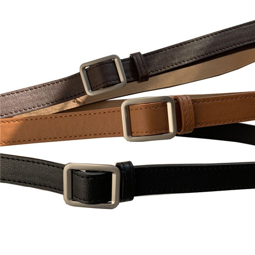Wholesale retro belt for men and women, versatile non-hole belt adjustment, jeans ins style black belt