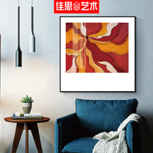 现代简约抽象艺术客厅装饰画 沙发背景墙三联壁画方形油画挂画