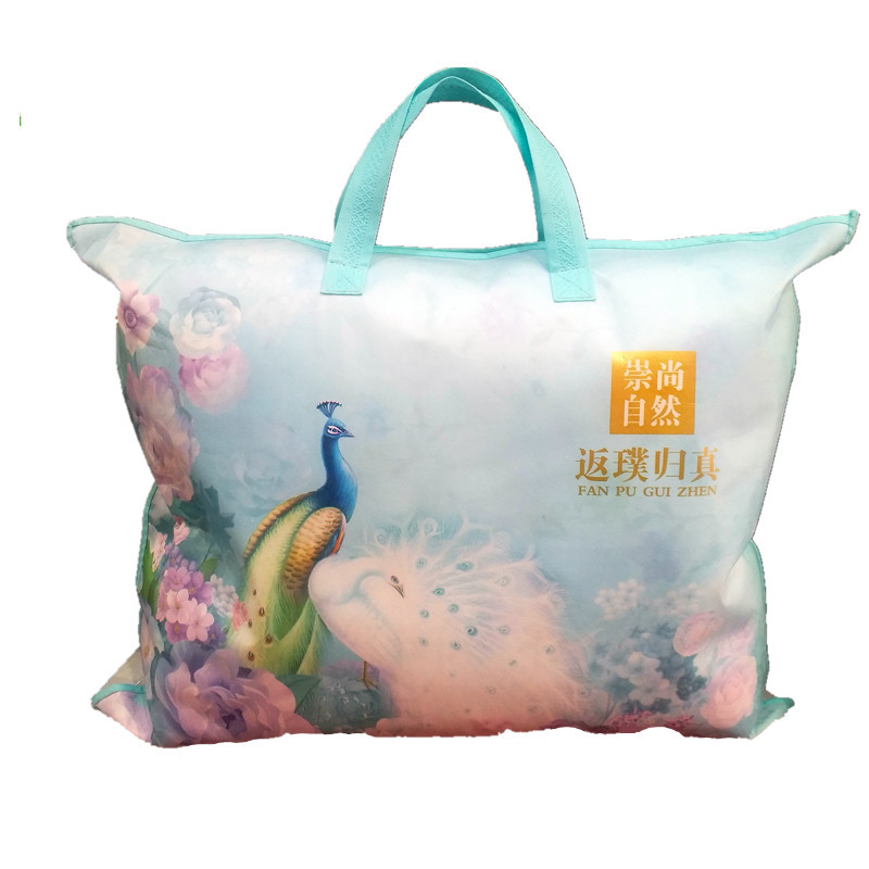 厂家直销透明无纺布包装袋蚕丝薄被夏凉被手提袋空调被收纳袋包装