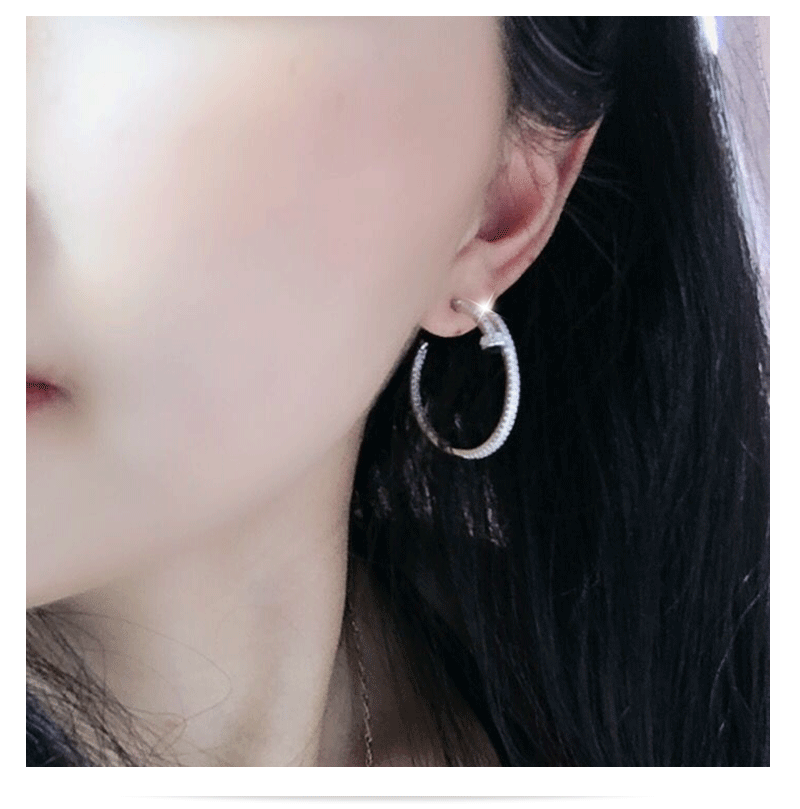 Fashion 925 Silver Needle Earrings Korean Simple Earrings New Large Circle Exaggerated Earrings Wholesale Nihaojewelry display picture 16