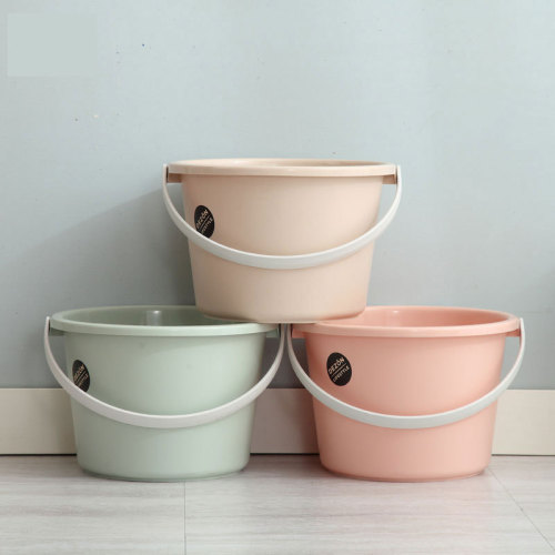 Thickened plastic household carrying bucket for laundry storage, cleaning, large size shower foot bath bucket, small size dormitory fishing bucket