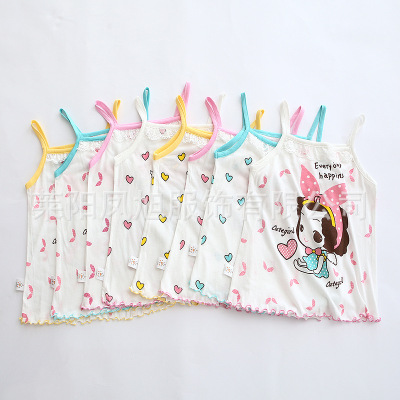 direct deal summer children Bamboo fiber Halter tops Female baby Base coat baby Home Vest jacket