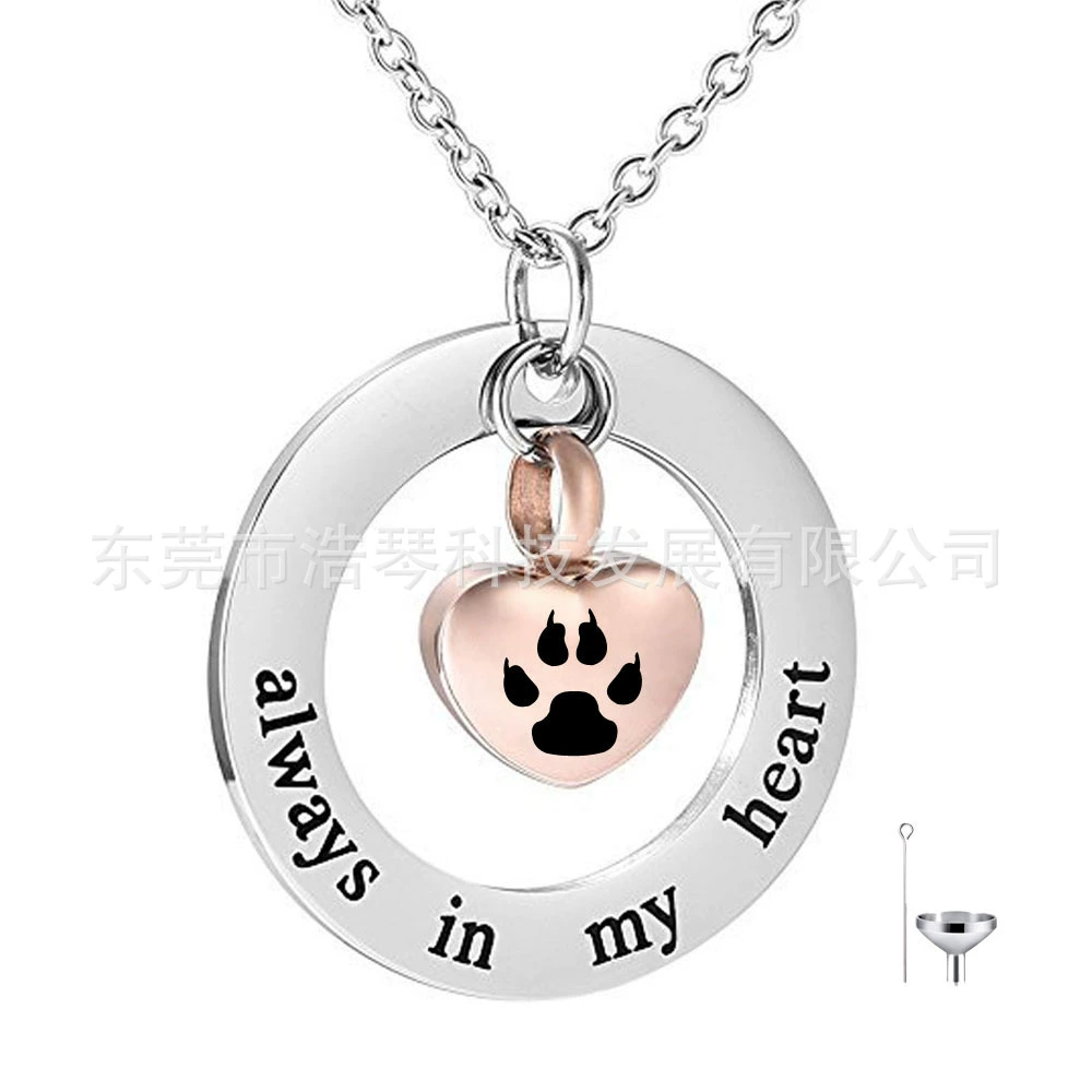 Трансграничные поставки памятные Pet урна ожерелье из нержавеющей стали Сердце урна Кулон Личности флакон духов