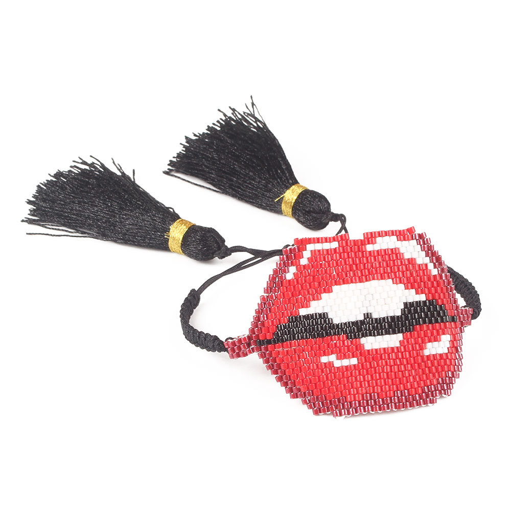 European And American Lips Tassel Bracelet Miyuki Beads Hand-woven Mouth Bracelet display picture 37