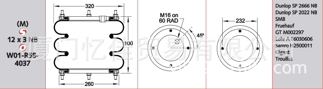 FIRESTONE橡胶气囊  W01-R58-4037 美国原装凡士通橡胶气囊