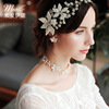 European and American New Exaggerated Bride Headwear Cross border Aesthetic Handmade Beaded Headwear Flower Headwear Wed