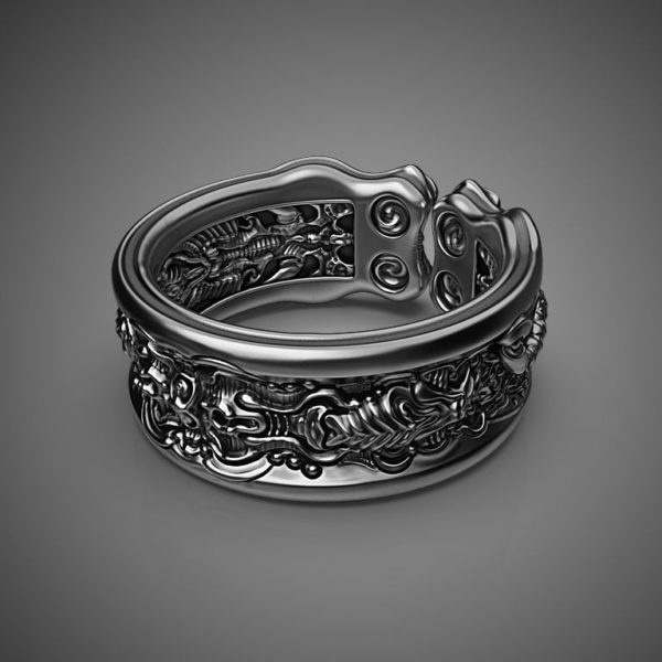 Anel vintage de escorpião com símbolo totem da moda_voghion.com