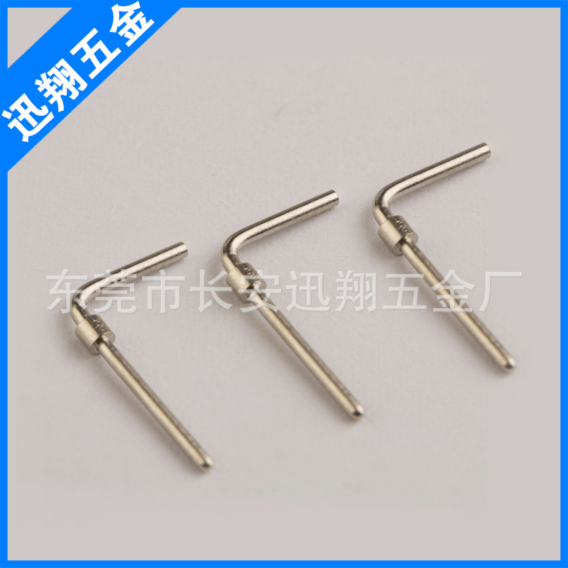 铜针厂家长期批发 镀镍压弯小铜针 电子导体铜针