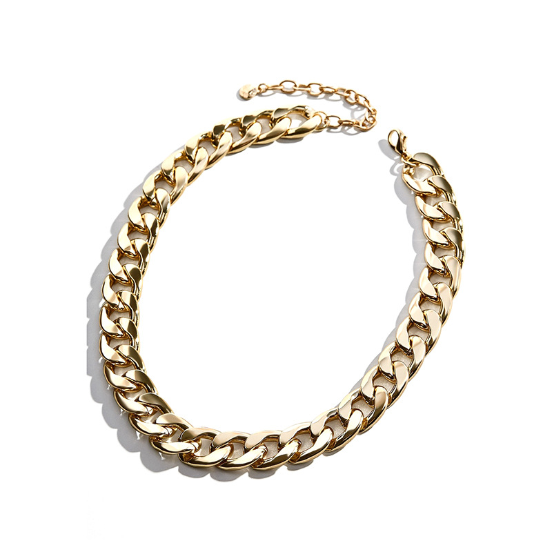 Geometric Pattern Fashion Exaggerated Big Gold Chain Metal Neck Chain Clavicle Chain