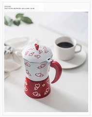 New Style Eight-Sided Printed Italian Moka Pot Manual Drip Sharing Pot Filter Pot Aluminum Home Coffee Maker