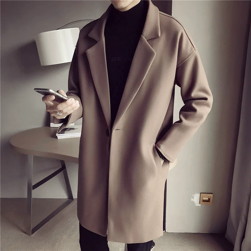 Деми-сезонное длинное trench coat, цветное шерстяное пальто, 2019 год, оверсайз, корейский стиль, плюс размер