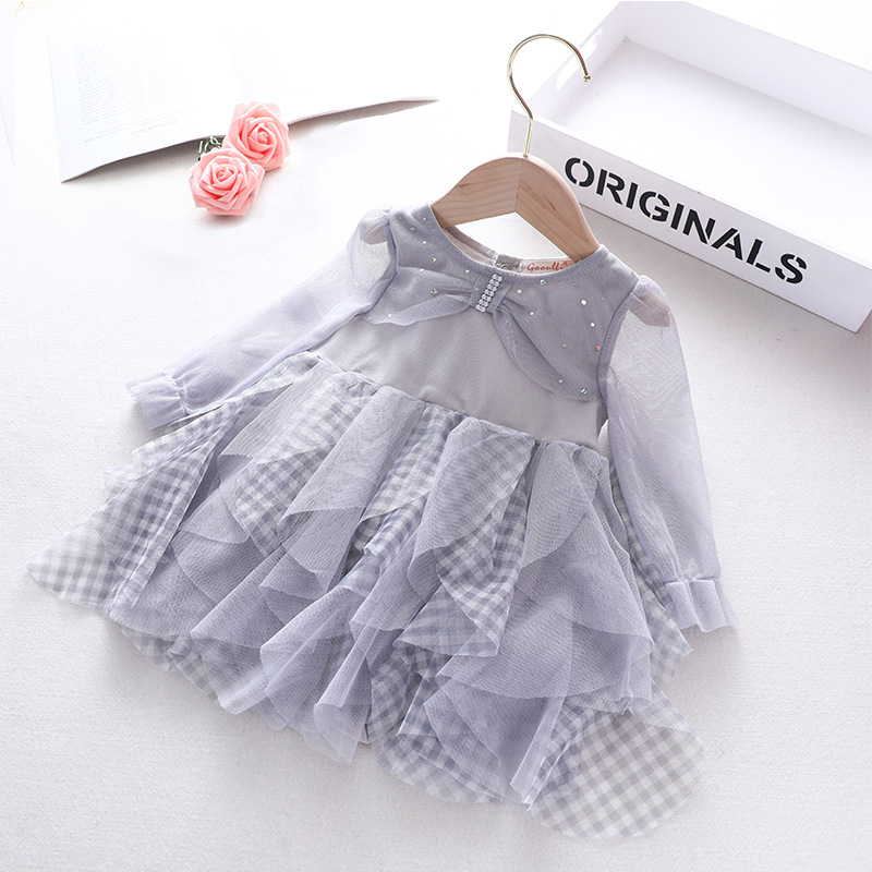 婴儿连体衣外出棉长袖女宝裙子幼童秋季连衣裙中小童春秋新款童装