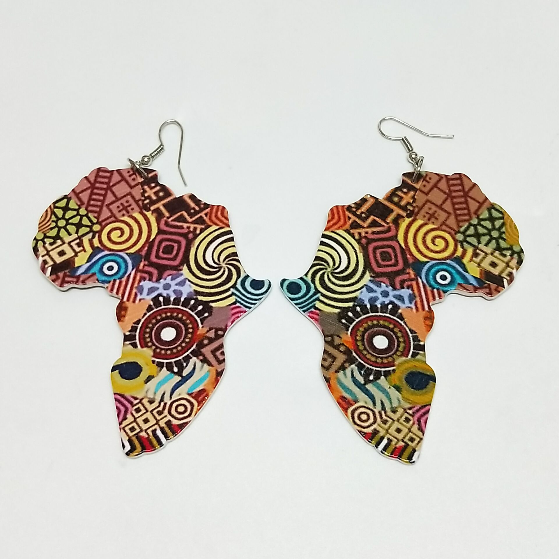 Ethnic Double-sided Printing Wooden Earrings display picture 10