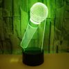 Colorful microphone, LED creative table lamp, 3D, remote control, Birthday gift