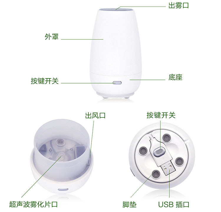 桌面加湿器多功能家用创意产品 usb车载空气净化器香薰机外贸新品