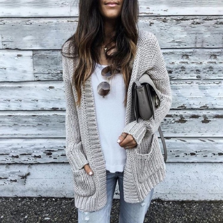 Cárdigan de manga larga para mujer, éxito de ventas en Amazon y WISH, comercio exterior transfronterizo, 2026