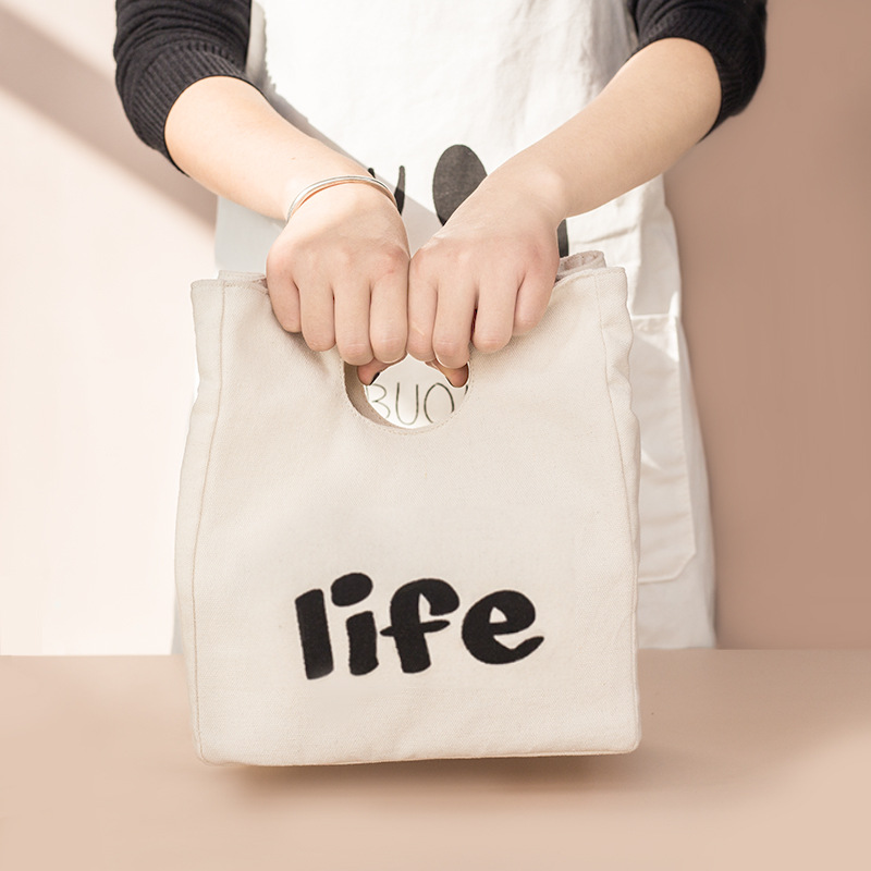 厂家直销日式简约保温袋帆布便当包上班便当袋铝箔饭盒袋午餐餐包|ms