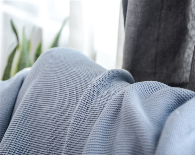 Lehká luxusní severská jednoduchá celobavlněná černá keprová deka do hotelové ložnice, vlněná deka, povlečení_voghion.com