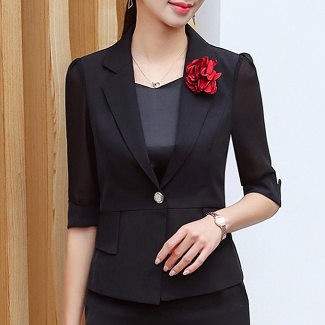 Vocational Suit Summer Fashion Mesh-sleeve Small Suit Workwear