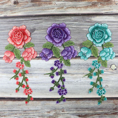Clothing accessories colorful embroidered lace cloth patches ethnic denim clothes cloth patches water-soluble flowers new trend su