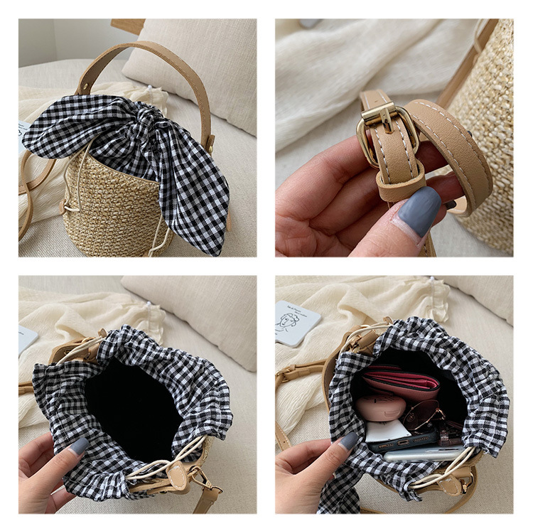 New  Straw Woven Shoulder Diagonal  Straw Woven Bag display picture 6