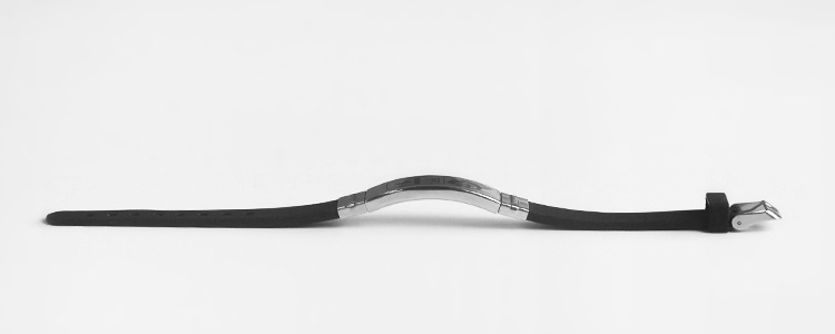 Fashion Letter Silica Gel Titanium Steel Handmade Bangle 1 Piece